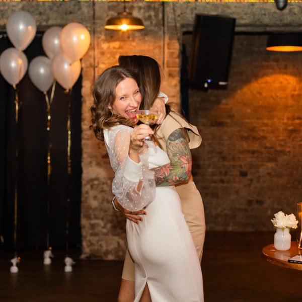 two happy women